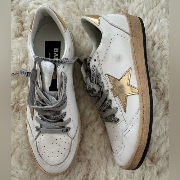 Golden Goose Ball Star Sneaker White, Gold NIB Auth - Picture 2 of 8